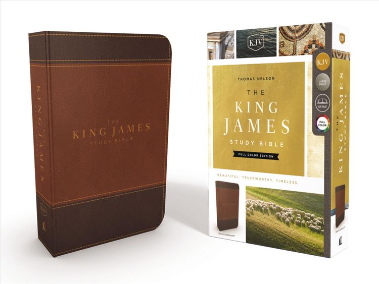 Produktbild: KJV, The King James Study Bible, Leathersoft, Brown, Red Letter, Full-Color Edition