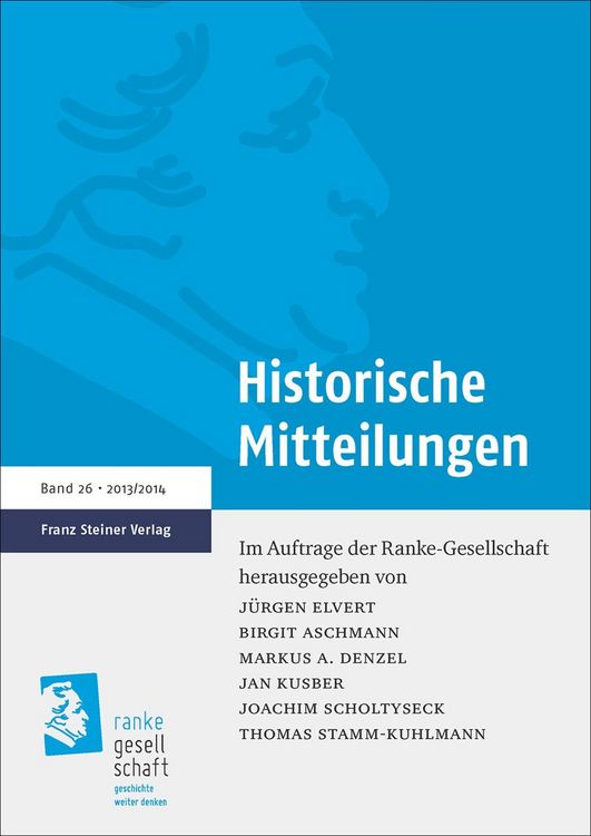 Produktbild: Historische Mitteilungen 26 (2013/2014)