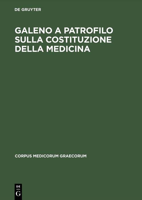 Produktbild: Galeno a Patrofilo sulla costituzione della medicina