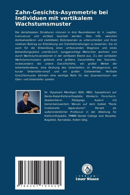 Produktbild: Zahn-Gesichts-Asymmetrie bei Individuen mit vertikalem Wachstumsmuster