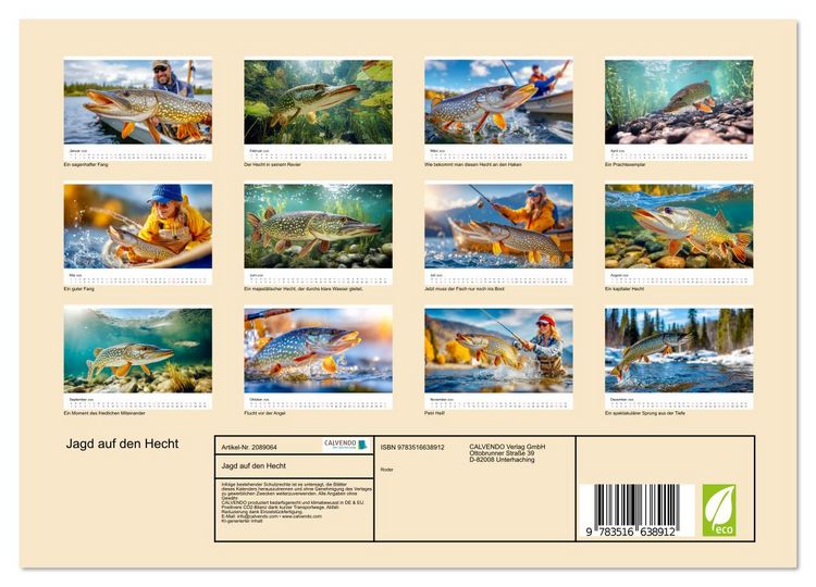 Produktbild: Jagd auf den Hecht (Wandkalender 2026 DIN A4 quer), CALVENDO Monatskalender