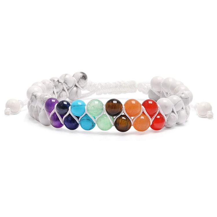 Produktbild: Armband "Chakra" Howlith- und Chakra Edelsteine