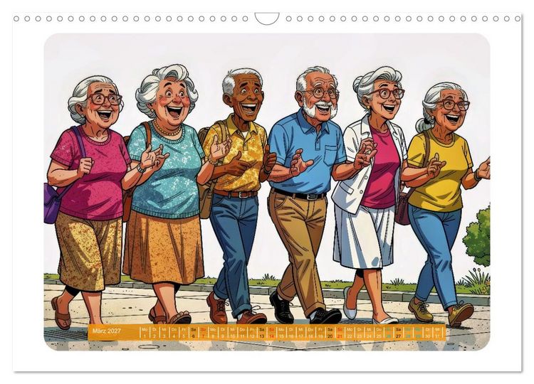 Produktbild: Charmante Rentner im Comic-Stil (Wandkalender 2027 DIN A3 quer), CALVENDO Monatskalender
