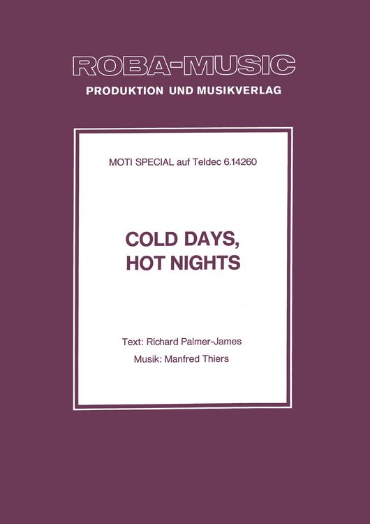Produktbild: Cold Days, Hot Nights