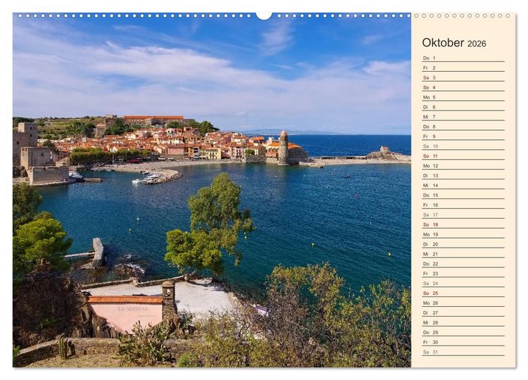 Produktbild: Cote Vermeille - Wo die Pyren&auml;en das Meer k&uuml;ssen (Wandkalender 2026 DIN A2 quer), CALVENDO Monatskalender