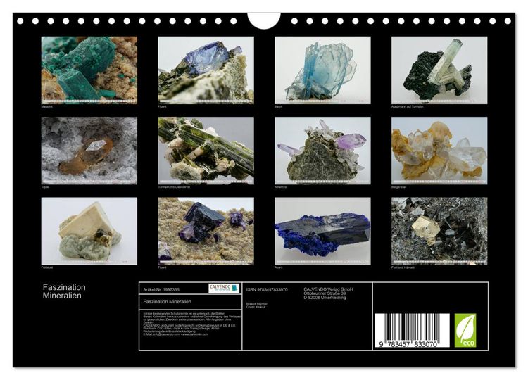 Produktbild: Faszination Mineralien (Wandkalender 2026 DIN A4 quer), CALVENDO Monatskalender