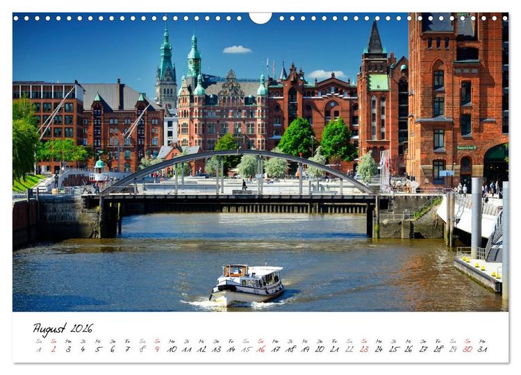 Produktbild: Mit Hamburg durchs Jahr 2026 (Wandkalender 2026 DIN A3 quer), CALVENDO Monatskalender
