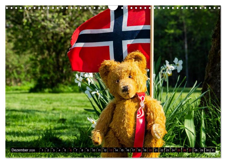 Produktbild: Neue Abenteuer von Teddy Basse (Wandkalender 2026 DIN A3 quer), CALVENDO Monatskalender