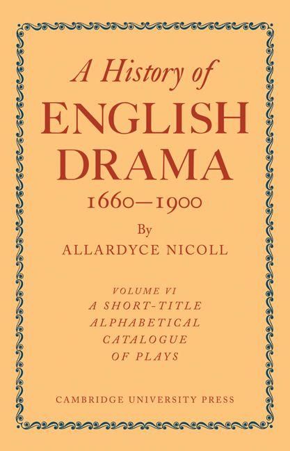 Produktbild: History of English Drama 1660 1900