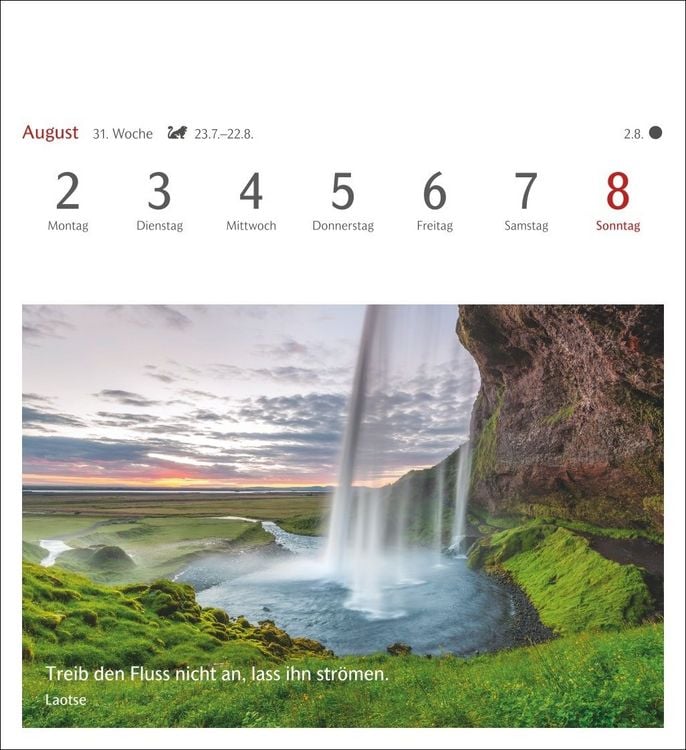 Produktbild: Momente des Gl&uuml;cks Postkartenkalender 2027 - Wochenkalender mit Zitaten, mit 53 Postkarten