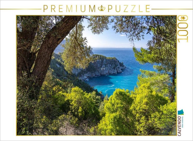 Produktbild: CALVENDO Puzzle Insel Eub&ouml;a - Griechenland | 1000 Teile Lege-Gr&ouml;&szlig;e 64x48cm Foto-Puzzle f&uuml;r gl&uuml;ckliche Stunden