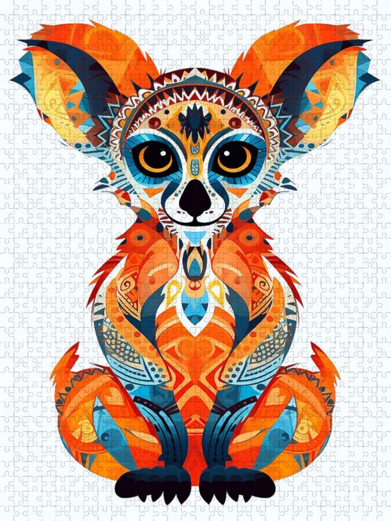 Produktbild: CALVENDO Puzzle Lemur im Tattoo Design | 1000 Teile Lege-Gr&ouml;&szlig;e 64x48cm Foto-Puzzle f&uuml;r gl&uuml;ckliche Stunden