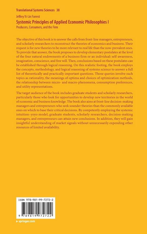 Produktbild: Systemic Principles of Applied Economic Philosophies I