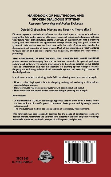 Produktbild: Handbook of Multimodal and Spoken Dialogue Systems