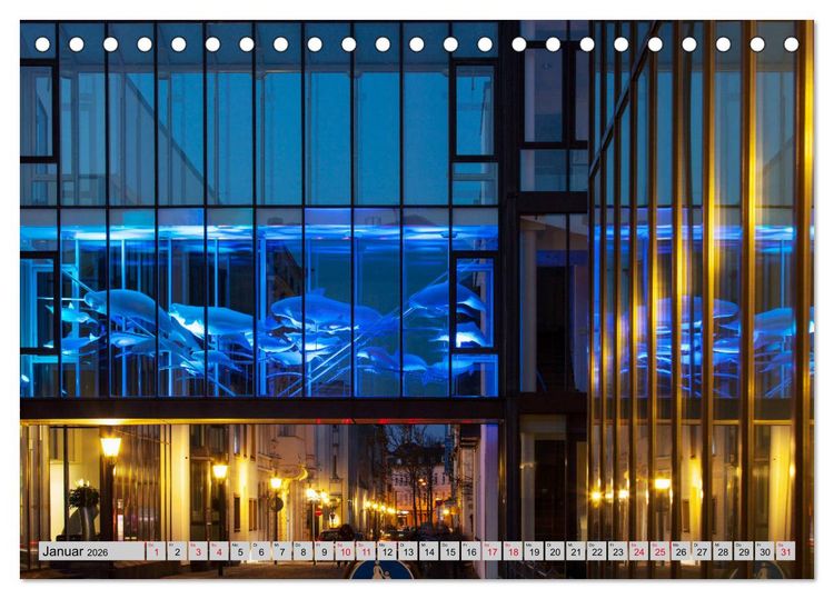 Produktbild: Es wird Nacht in Duisburg (Tischkalender 2026 DIN A5 quer), CALVENDO Monatskalender