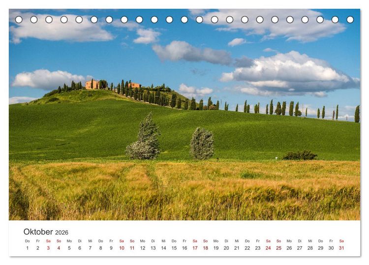 Produktbild: Gr&uuml;ne Farbt&ouml;ne Toskana (Tischkalender 2026 DIN A5 quer), CALVENDO Monatskalender