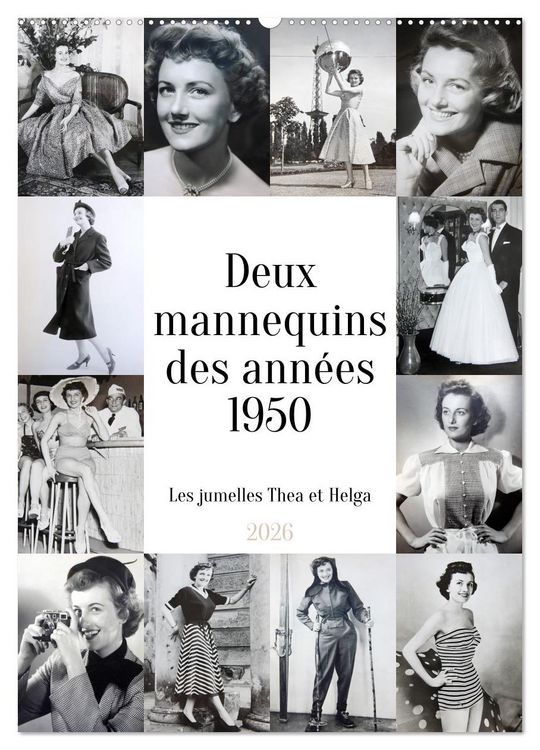 Produktbild: Deux mannequins des ann&eacute;es 1950 - Les jumelles Thea et Helga (Calendrier mural 2026 DIN A2 horizontal), CALVENDO calendrier mensuel