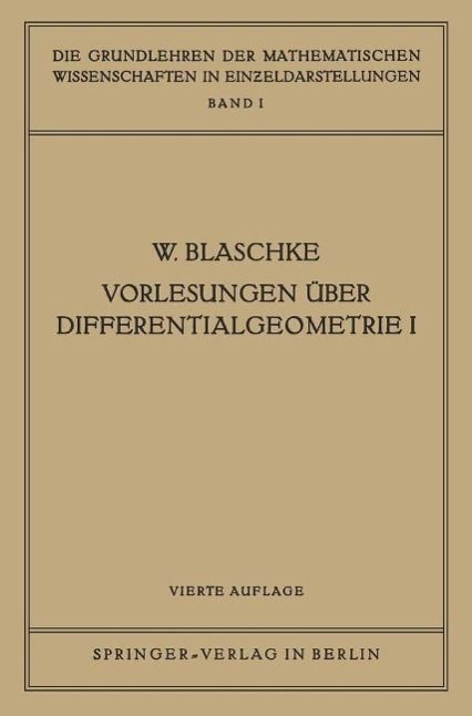 Produktbild: Vorlesungen &Uuml;ber Differentialgeometrie I