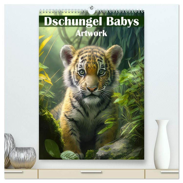 Produktbild: Dschungelbabys - Artwork (hochwertiger Premium Wandkalender 2026 DIN A2 hoch), Kunstdruck in Hochglanz