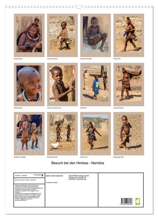 Produktbild: Besuch bei den Himbas - Namibia (Wandkalender 2026 DIN A2 hoch), CALVENDO Monatskalender