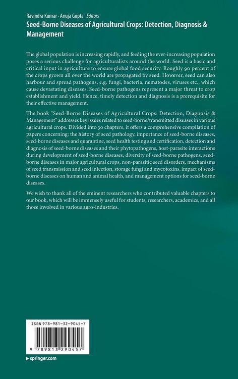 Produktbild: Seed-Borne Diseases of Agricultural Crops: Detection, Diagnosis & Management