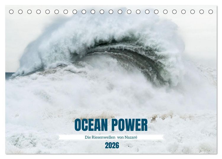 Produktbild: OCEAN POWER - Die Riesenwellen von Nazar&eacute; (Tischkalender 2026 DIN A5 quer), CALVENDO Monatskalender
