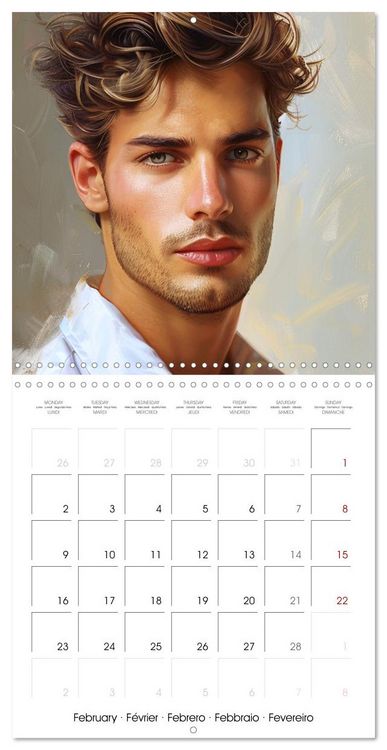 Produktbild: Sous le charme d'hommes sensuels (Calendrier mural carr&eacute; 2026 30x30 cm) Calendrier double avec une page pour vos prises de notes