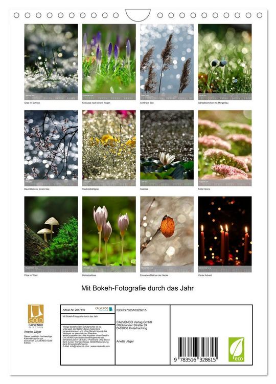 Produktbild: Mit Bokeh-Fotografie durch das Jahr (Wandkalender 2026 DIN A4 hoch), CALVENDO Monatskalender