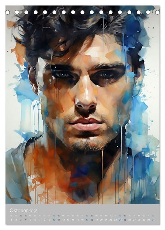 Produktbild: Gentlemen in Aquarell (Tischkalender 2026 DIN A5 hoch), CALVENDO Monatskalender