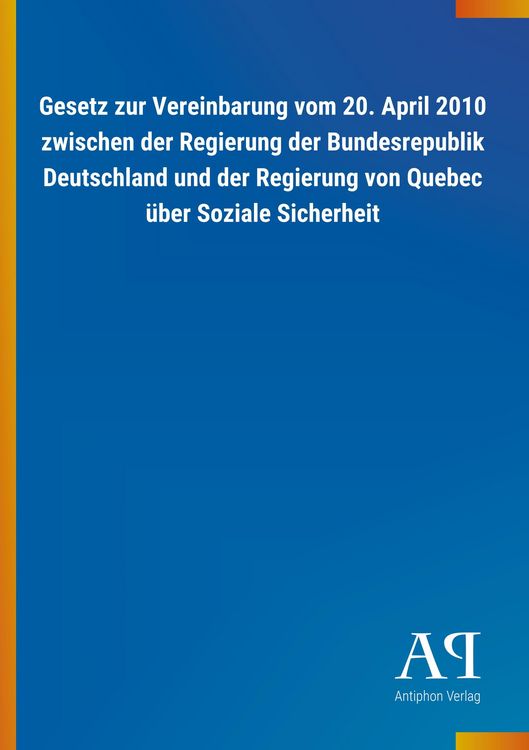 Produktbild: Gesetz zur Vereinbarung vom 20. April 2010 zwischen der Regi