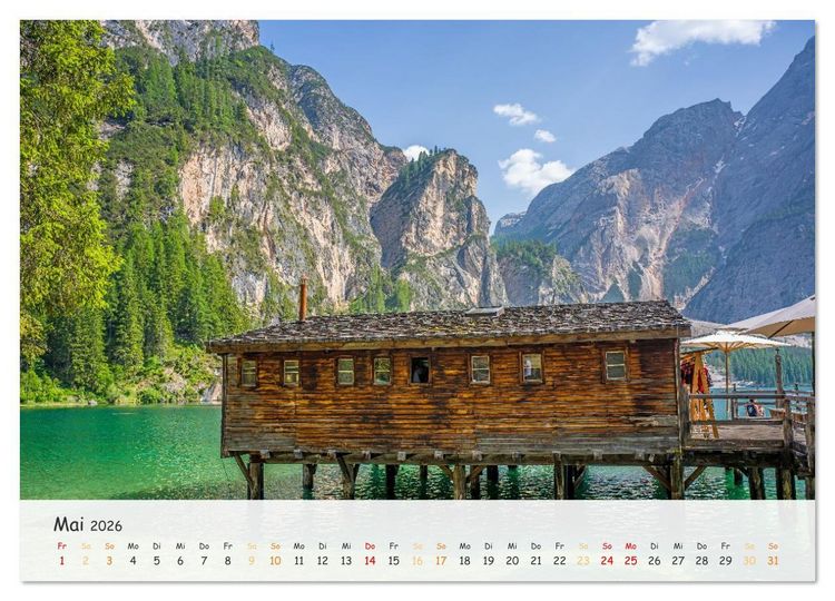 Produktbild: Pragser Wildsee - Traumziel in den Dolomiten (Wandkalender 2026 DIN A4 quer), CALVENDO Monatskalender