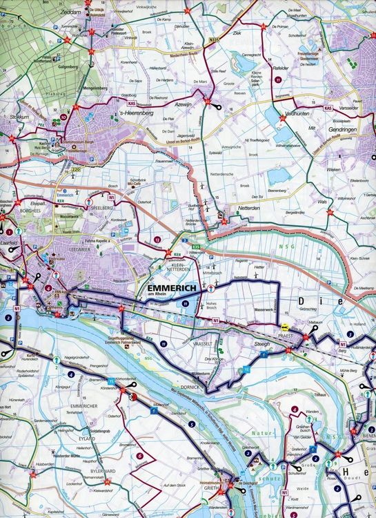 Produktbild: KOMPASS Fahrradkarte 3213 Kreis Kleve mit Geldern, Moers, Venlo mit Knotenpunkten 1:50.000