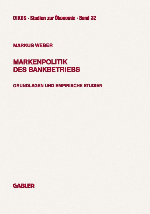 Produktbild: Markenpolitik des Bankbetriebs