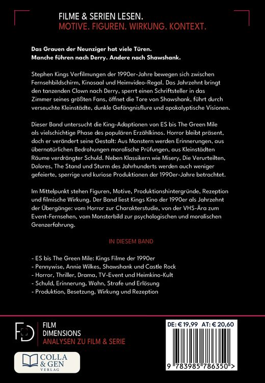 Produktbild: Stephen King &ndash; Die Filme, Band 2: 1990 bis 1999 (Ein Film Dimensions Buch)