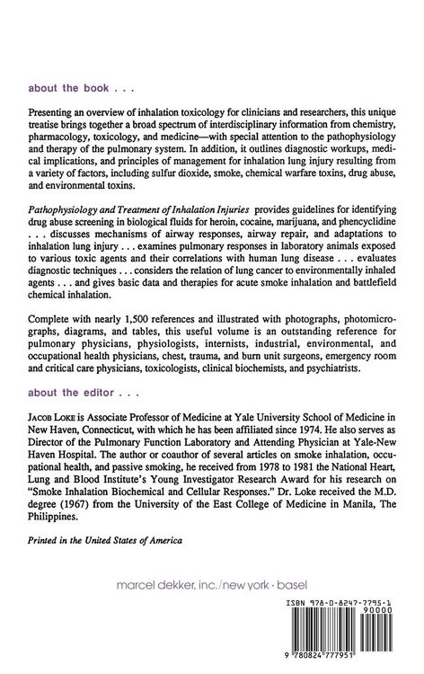 Produktbild: Pathophysiology and Treatment of Inhalation Injuries