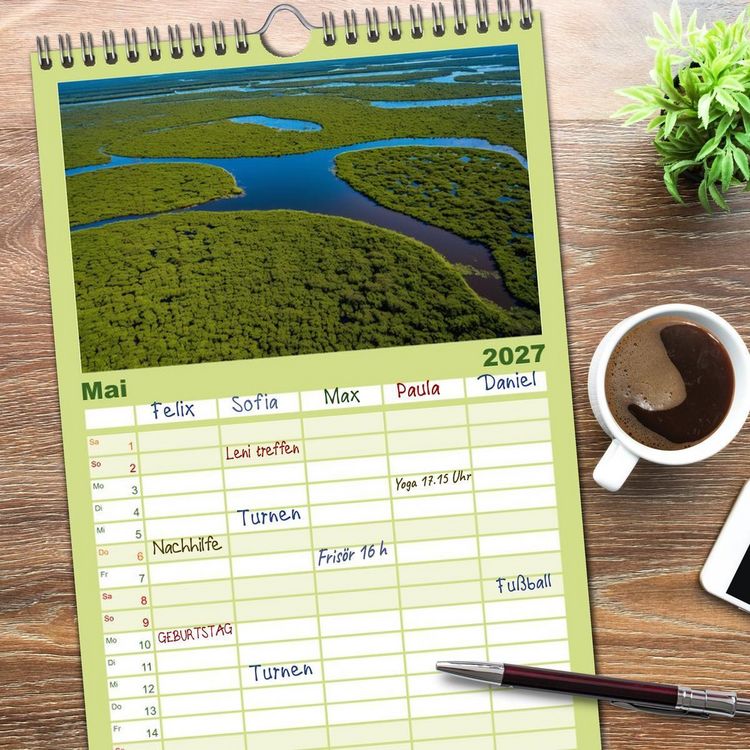 Produktbild: Familienplaner 2027 - Typisch Brasilien mit 5 Spalten (Wandkalender, 21 x 45 cm) CALVENDO