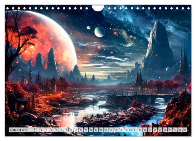Produktbild: SCIENCE-FICTION Leben auf fernen Planeten (Wandkalender 2026 DIN A4 quer), CALVENDO Monatskalender