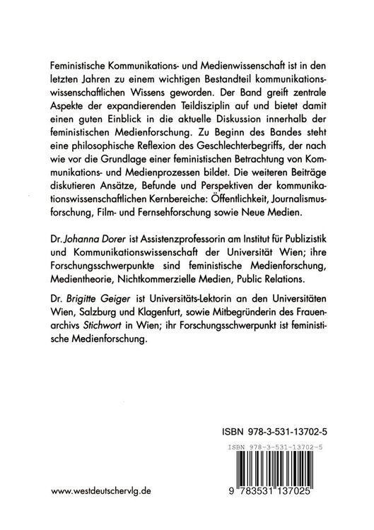 Produktbild: Feministische Kommunikations- und Medienwissenschaft