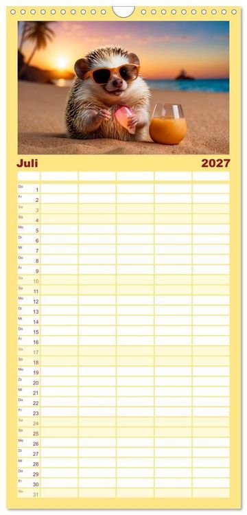 Produktbild: Familienplaner 2027 - Stachelstars mit 5 Spalten (Wandkalender, 21 x 45 cm) CALVENDO
