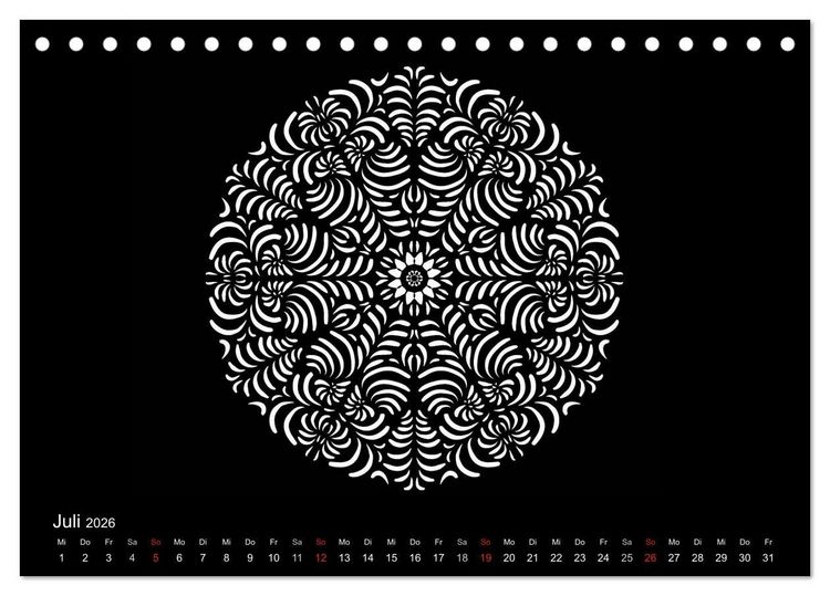 Produktbild: Entspannung und Ruhe durch Mandalas (Tischkalender 2026 DIN A5 quer), CALVENDO Monatskalender