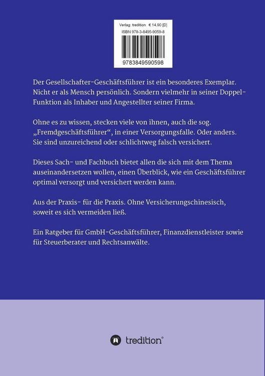 Produktbild: Die Versorgung(-sfallen) des GmbH-Gesch&auml;ftsf&uuml;hrer