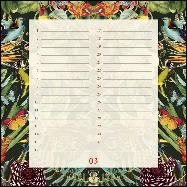 Produktbild: Immerwährender Geburtstagskalender floral – Archive by Portico Designs – Quadrat-Format 24 x 24 cm