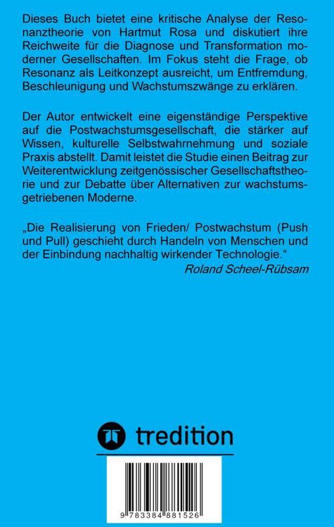 Produktbild: Resonanz, Entfremdung und Postwachstum
