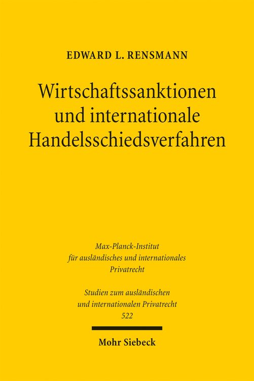 Produktbild: Wirtschaftssanktionen und internationale Handelsschiedsverfahren