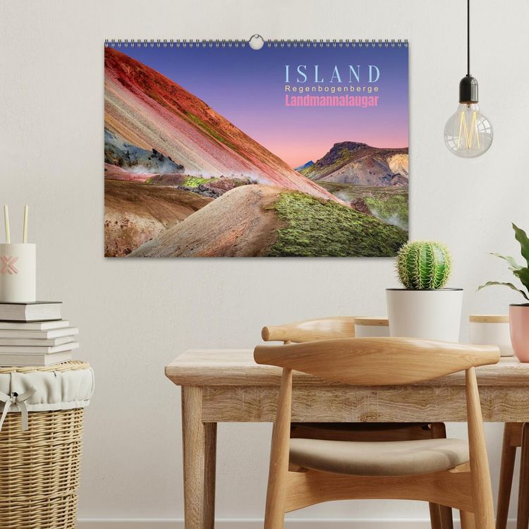 Produktbild: Island, Landmannalaugar: Regenbogenberge (Wandkalender 2026 DIN A3 quer), CALVENDO Monatskalender