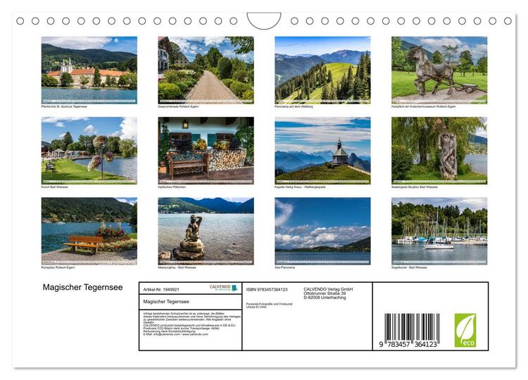 Produktbild: Magischer Tegernsee (Wandkalender 2026 DIN A4 quer), CALVENDO Monatskalender
