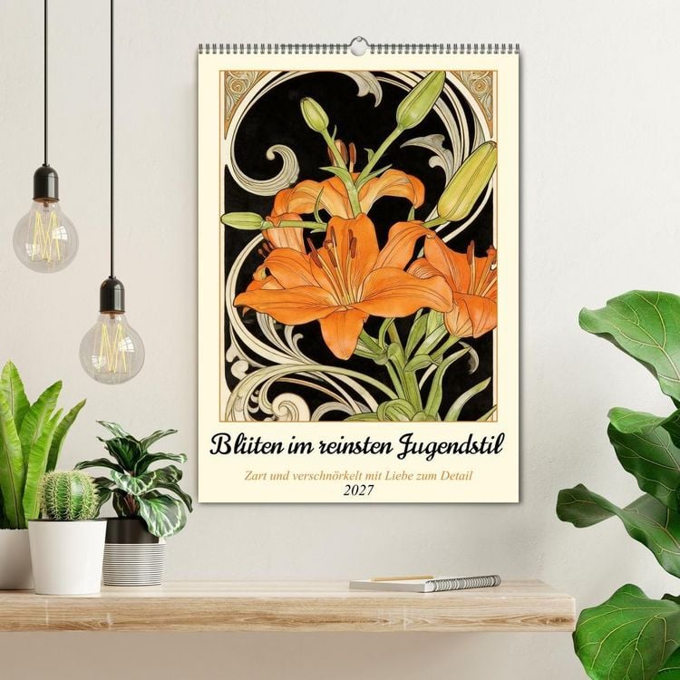 Produktbild: Bl&uuml;ten im reinsten Jugenstil (Wandkalender 2027 DIN A2 hoch), CALVENDO Monatskalender