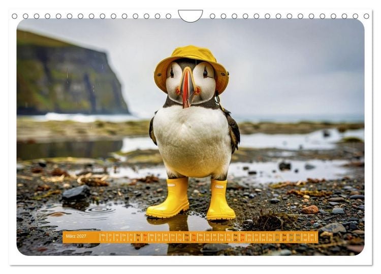Produktbild: Lustige Papageientaucher (Wandkalender 2027 DIN A4 quer), CALVENDO Monatskalender