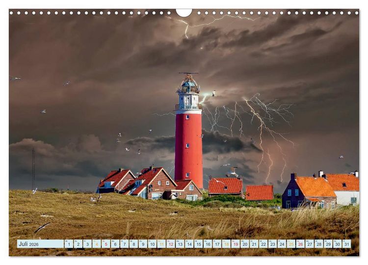Produktbild: Leuchtturm Gewitter (Wandkalender 2026 DIN A3 quer), CALVENDO Monatskalender