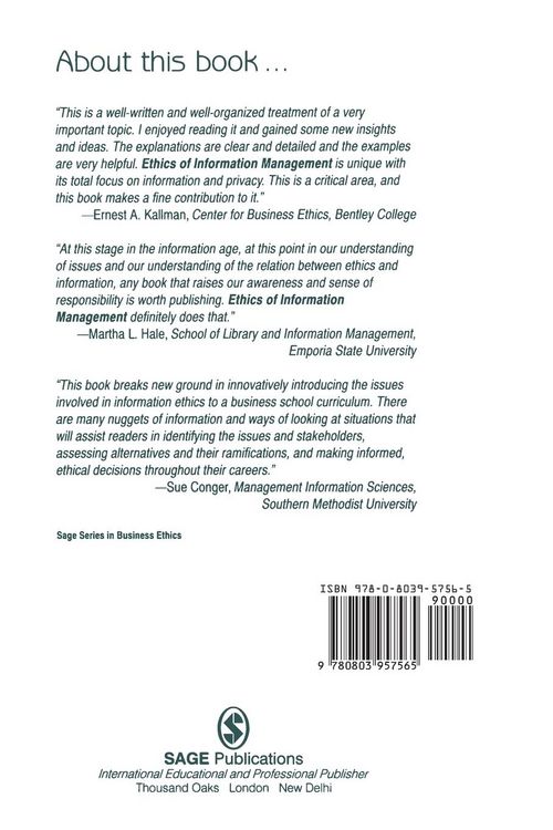 Produktbild: Ethics of Information Management